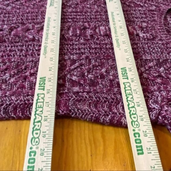 Gap Womens Knit Sweater S Marled Cherry Cable Pattern Wool Blend - Picture 3 of 10